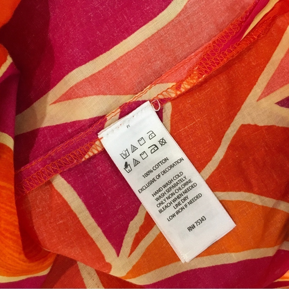 CHRISTIAN SIRIANO Aztec Blouse Top Embroidered Boho orange - Picture 3 of 6